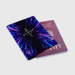 Обложка для паспорта матовая кожа Megadeth neon energy - фото 2