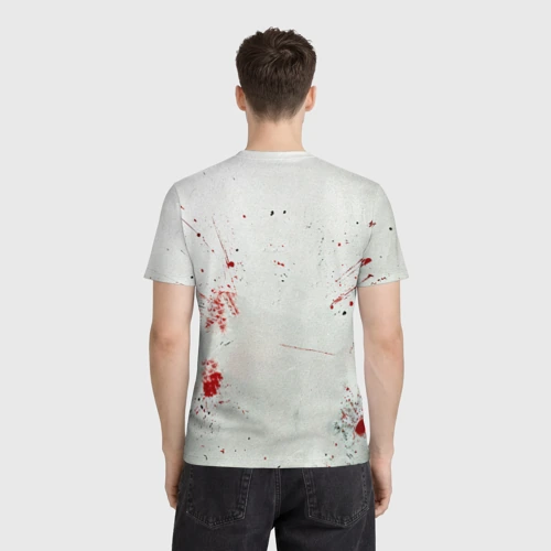 Мужская футболка 3D с принтом Роберто Фирмино на белом, вид сзади #2