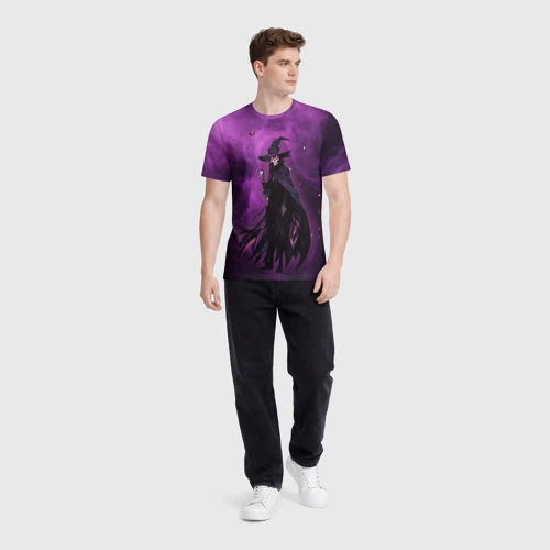 Мужская футболка 3D с принтом Тёмный маг, вид сбоку #3