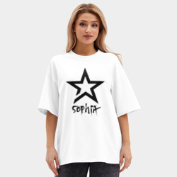 Женская футболка Oversize хлопок premium София - звезда - фото 2