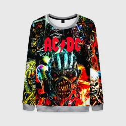 Мужской свитшот 3D ACDC рок монстры