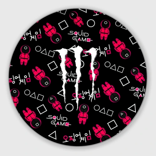 Круглый коврик для мышки Ojingeo geim x Monster energy