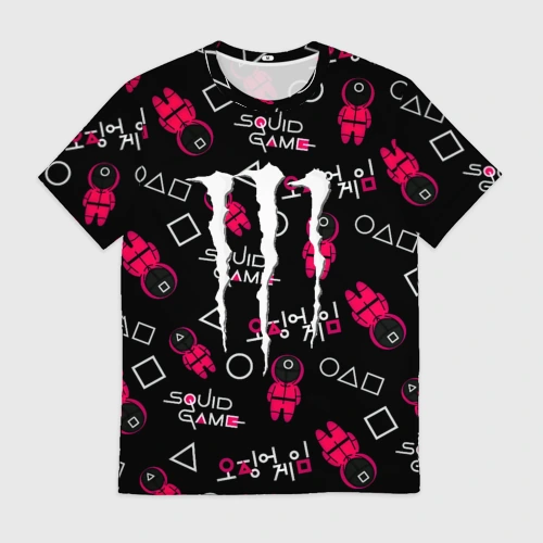 Мужская футболка 3D Ojingeo geim x Monster energy