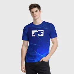 Мужская футболка 3D Limp Bizkit blue poly - фото 2