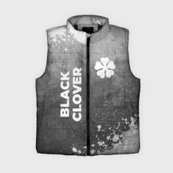 Женский жилет утепленный 3D Black Clover - grey gradient вертикально