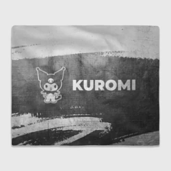 Плед 3D Kuromi - grey gradient по-горизонтали