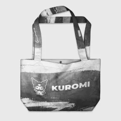 Пляжная сумка 3D Kuromi - grey gradient по-горизонтали