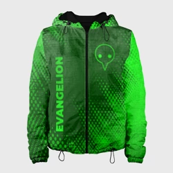 Женская куртка 3D Evangelion - green gradient вертикально
