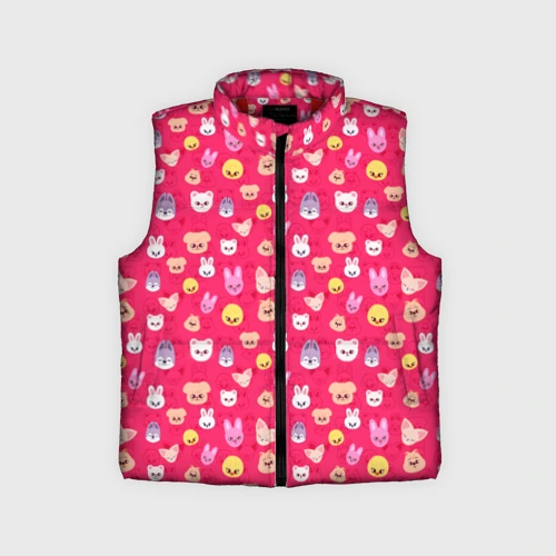 Детский жилет утепленный 3D Skzoo pattern pink