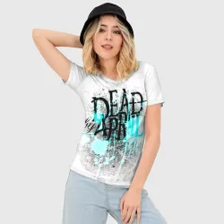 Женская футболка 3D Slim Dead by april краски - фото 2