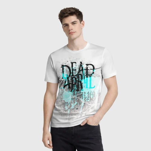 Мужская футболка 3D с принтом Dead by april краски, фото на моделе #1