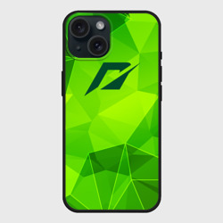Чехол силиконовый для Apple iPhone 15 матовый Need for Speed green poly