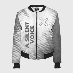 Женский бомбер 3D A Silent Voice - white gradient вертикально