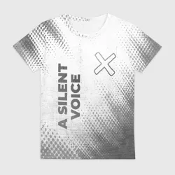 Женская футболка 3D A Silent Voice - white gradient вертикально