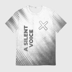 Мужская футболка 3D A Silent Voice - white gradient вертикально