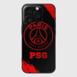 Чехол для iPhone 16 Pro силиконовый с защитой камеры PSG - red gradient
