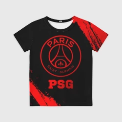 Детская футболка 3D PSG - red gradient