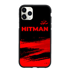Чехол для iPhone 11 Pro Max матовый Hitman - red gradient посередине