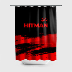 Штора 3D для ванной Hitman - red gradient посередине