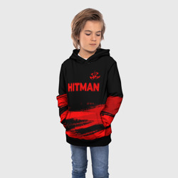 Детская толстовка 3D Hitman - red gradient посередине - фото 2
