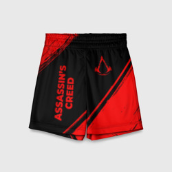 Детские спортивные шорты 3D Assassin's Creed - red gradient вертикально
