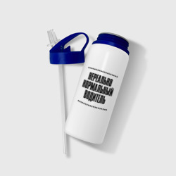 Бутылка для воды с трубочкой Нереально нормальный водитель - фото 2