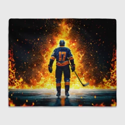 Плед 3D Хоккеист в огне