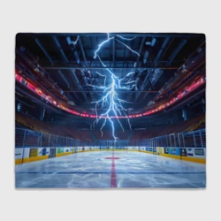 Плед 3D Удар молнии в хоккейную площадку