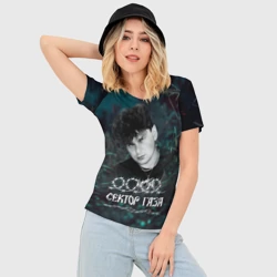 Женская футболка 3D Slim Сектор газа ночной фон - фото 2