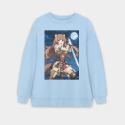 Женский свитшот oversize без начеса хлопок Рафталия сражается в ночи