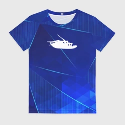 Женская футболка 3D Papa Roach blue poly