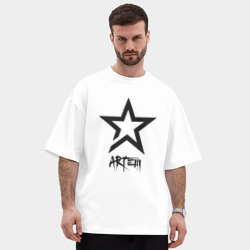 Мужская футболка Oversize хлопок premium Artem - star - фото 2