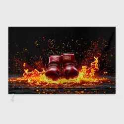 Флаг 3D Перчатки в огне