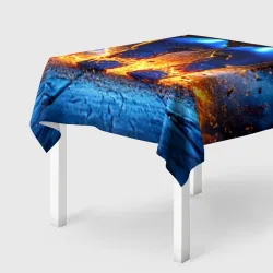 Скатерть 3D Синие перчатки в огне