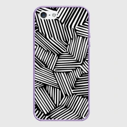 Чехол для iPhone 5/5S матовый Минималистичный черно белый паттерн в линию