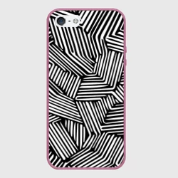 Чехол для iPhone 5/5S матовый Минималистичный черно белый паттерн в линию