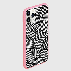 Чехол для iPhone 11 Pro Max матовый Минималистичный черно белый паттерн в линию - фото 2