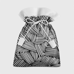 Подарочный 3D мешок Минималистичный черно белый паттерн в линию