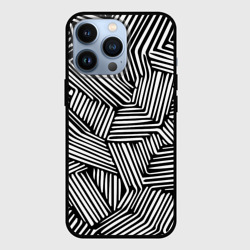 Чехол для iPhone 13 Pro Минималистичный черно белый паттерн в линию