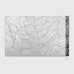 Флаг 3D Минималистичный черно белый паттерн в линию - фото 2