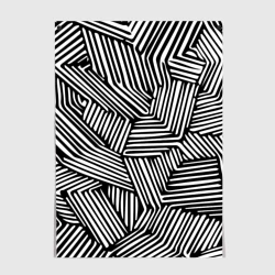 Постер Минималистичный черно белый паттерн в линию