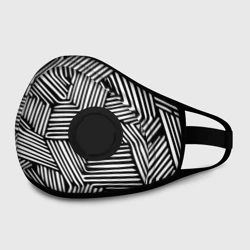 Маска из неопрена Минималистичный черно белый паттерн в линию