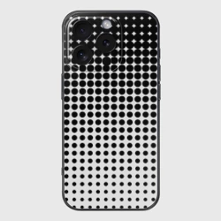 Чехол для iPhone 16 Pro силиконовый с защитой камеры Черно-белый паттерн