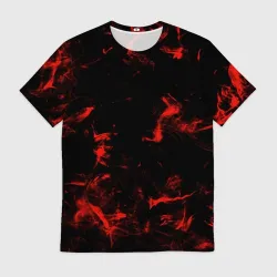 Мужская футболка 3D Color red black