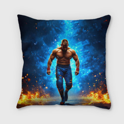 Подушка 3D Реслер в огне