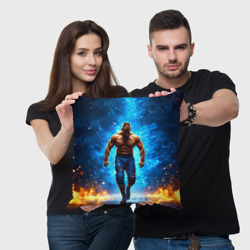 Подушка 3D Реслер в огне - фото 2