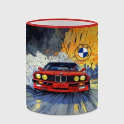 Кружка с полной запечаткой Красная BMW на скорости  - фото 2