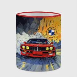 Кружка с полной запечаткой Красная BMW на скорости  - фото 2