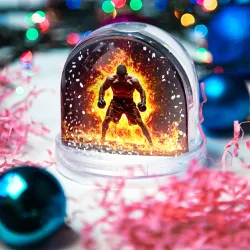Игрушка Снежный шар Боксер в огне - фото 2