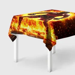 Скатерть 3D Боксер в огне